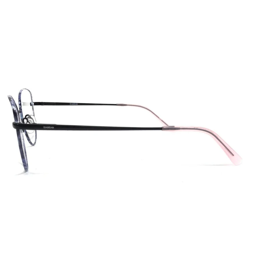Bebe Eyeglasses Frames BB5207 001 JET FLORAL Black Blue Pink Cat Eye 53-16-140